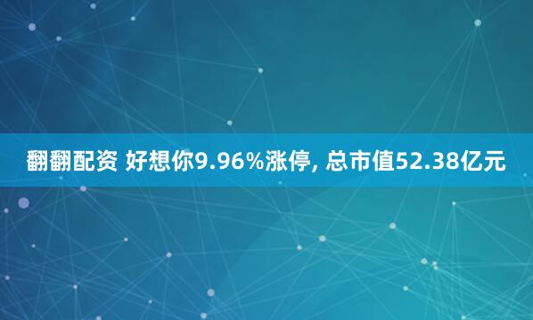 翻翻配资 好想你9.96%涨停, 总市值52.38亿元